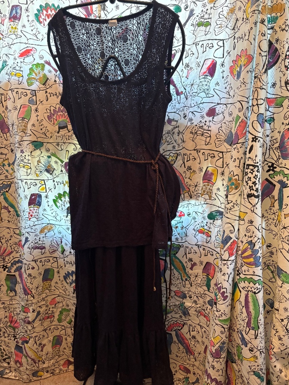 Jockey 2PC sheer tank and maxi peasant skirt set